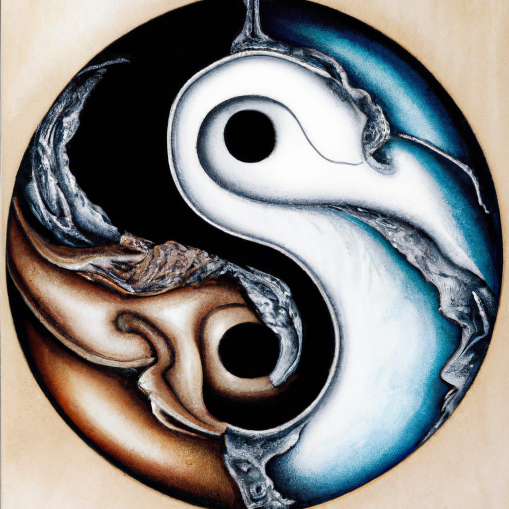 Detailed Yin and Yang Travel Poster Art