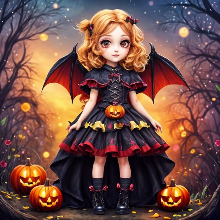 Pixar-Style Dracula Puppy in Halloween Costume