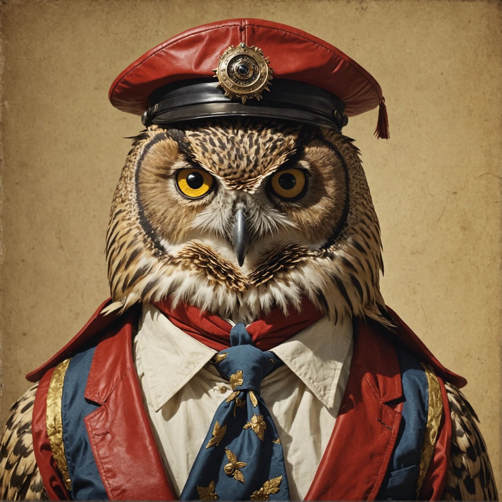 Owl as Weird Al Yankovic in Pin-Up Style