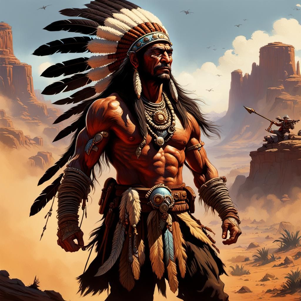Epic Apache War Chief Concept Art
