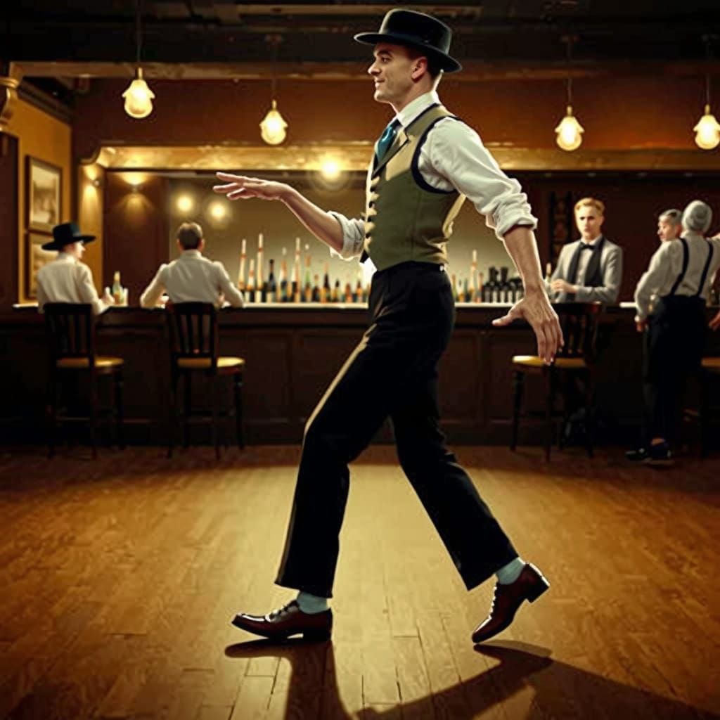 Vintage Tap Dancer in Impressionistic Style