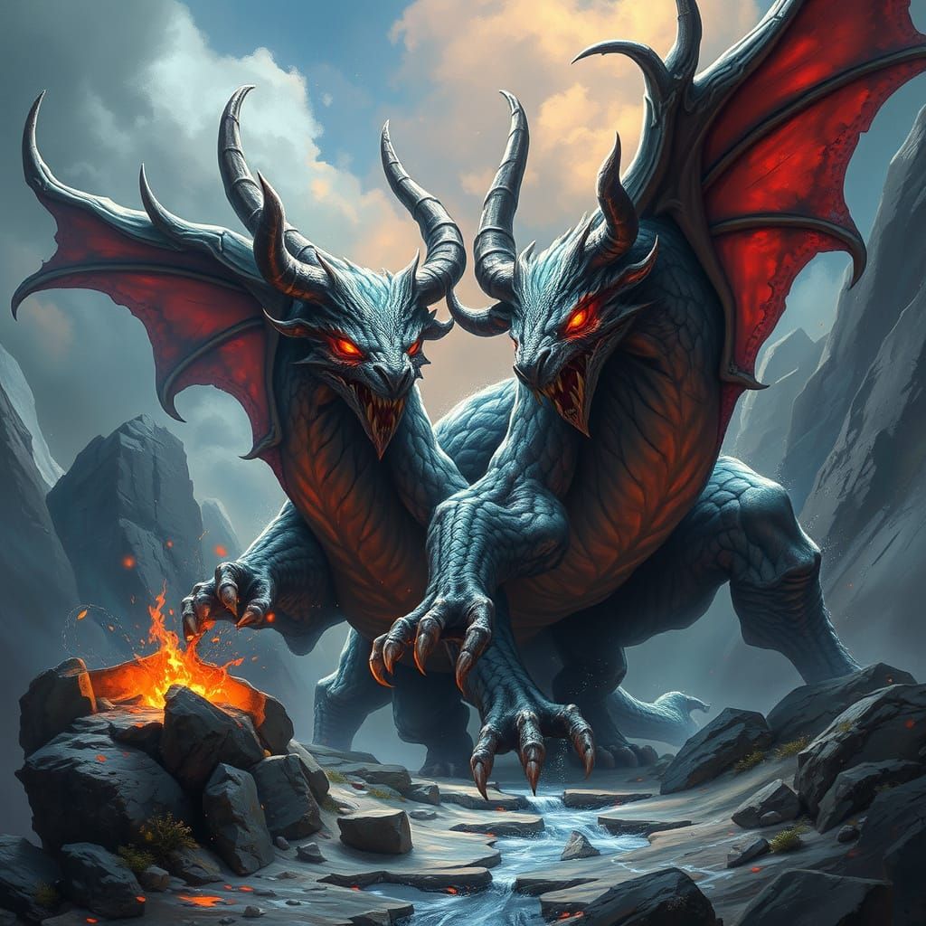 Mythical Good vs Evil Being Concept Art