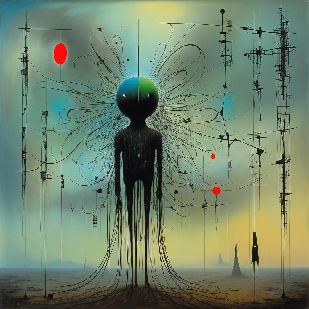 Binary Code Dream in Surrealist Style