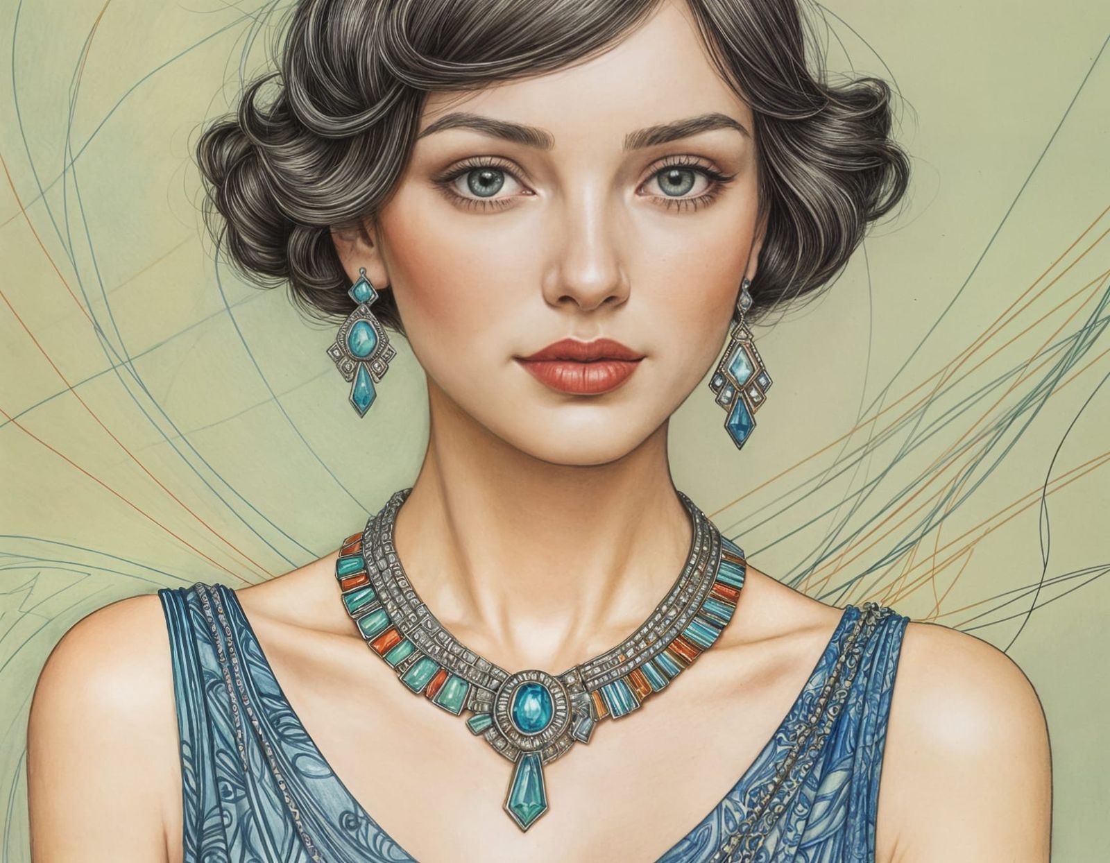 Art Deco Beauty in Vibrant Colors