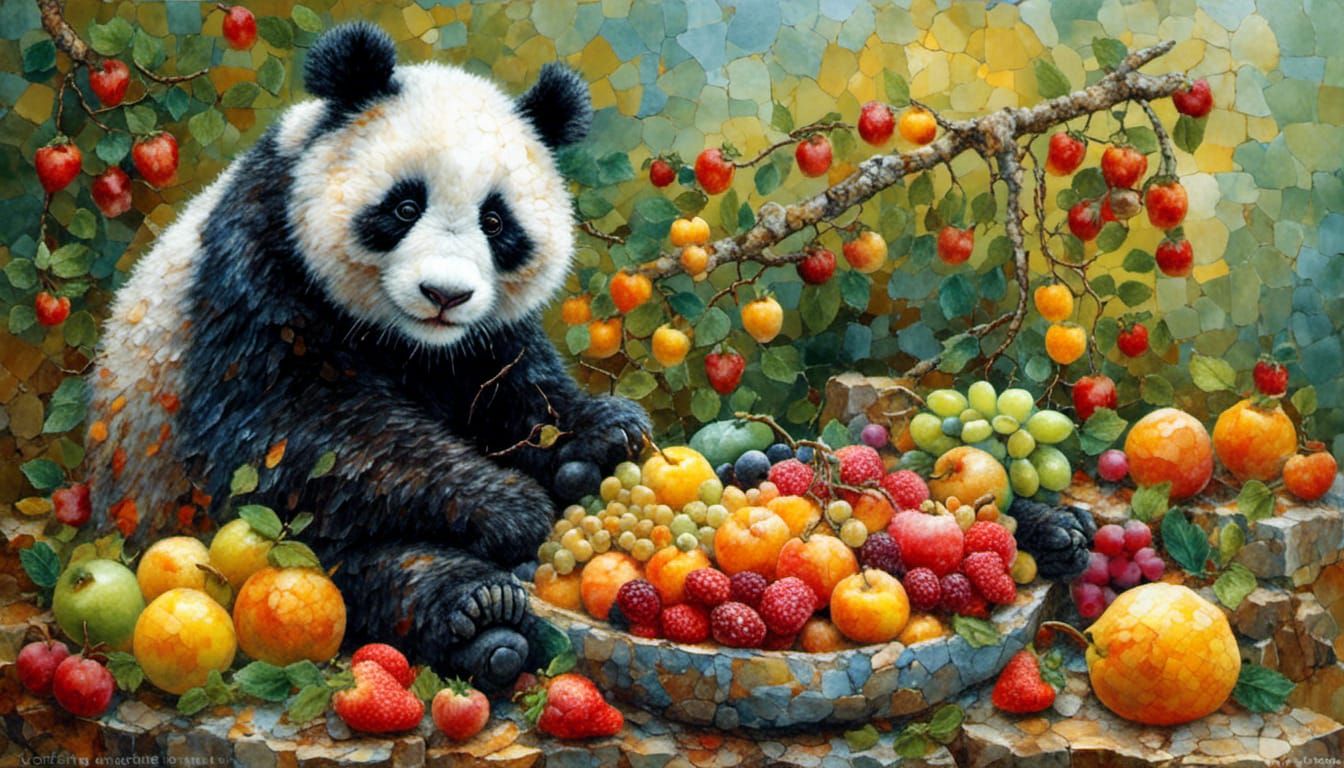 🍇🍍🍓🐼The panda loves fresh fruits🐼🍓🍍🍇