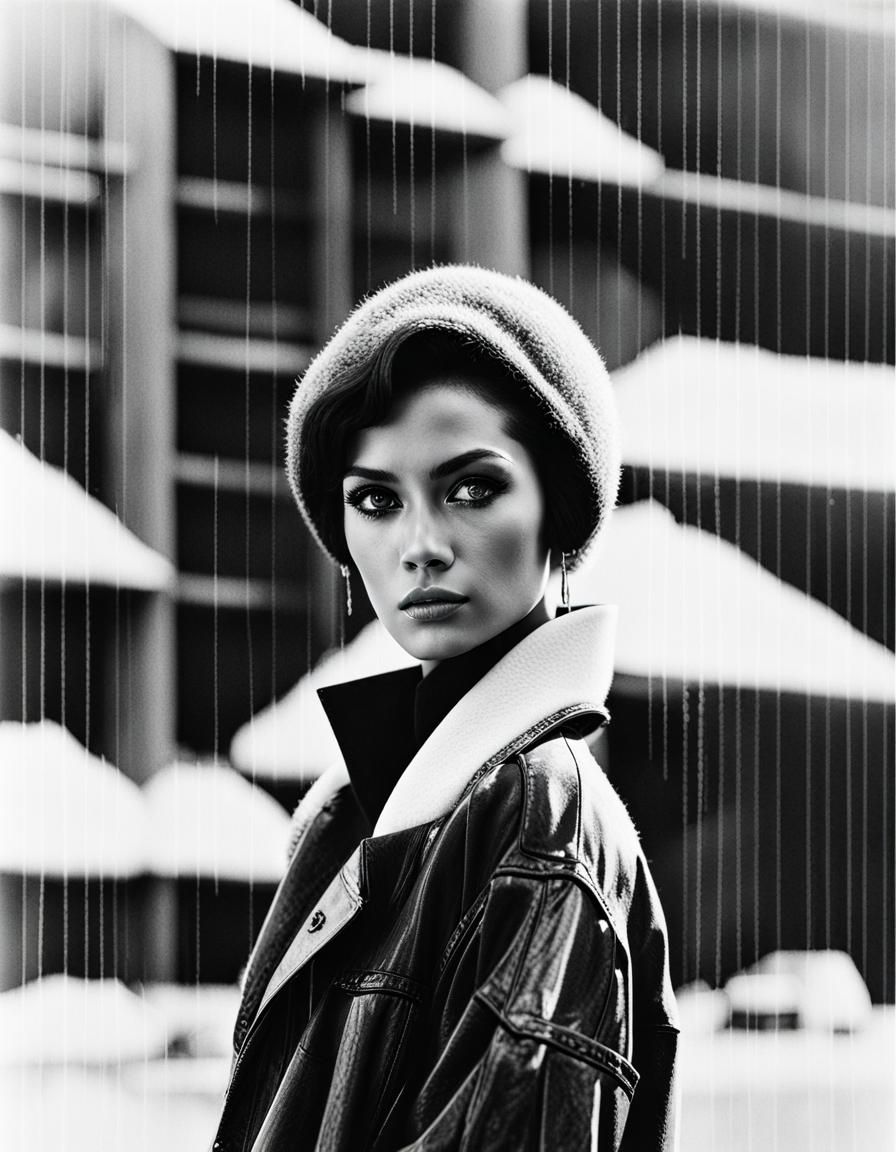 Brutalist 70s Portrait in Anton Corbin Style