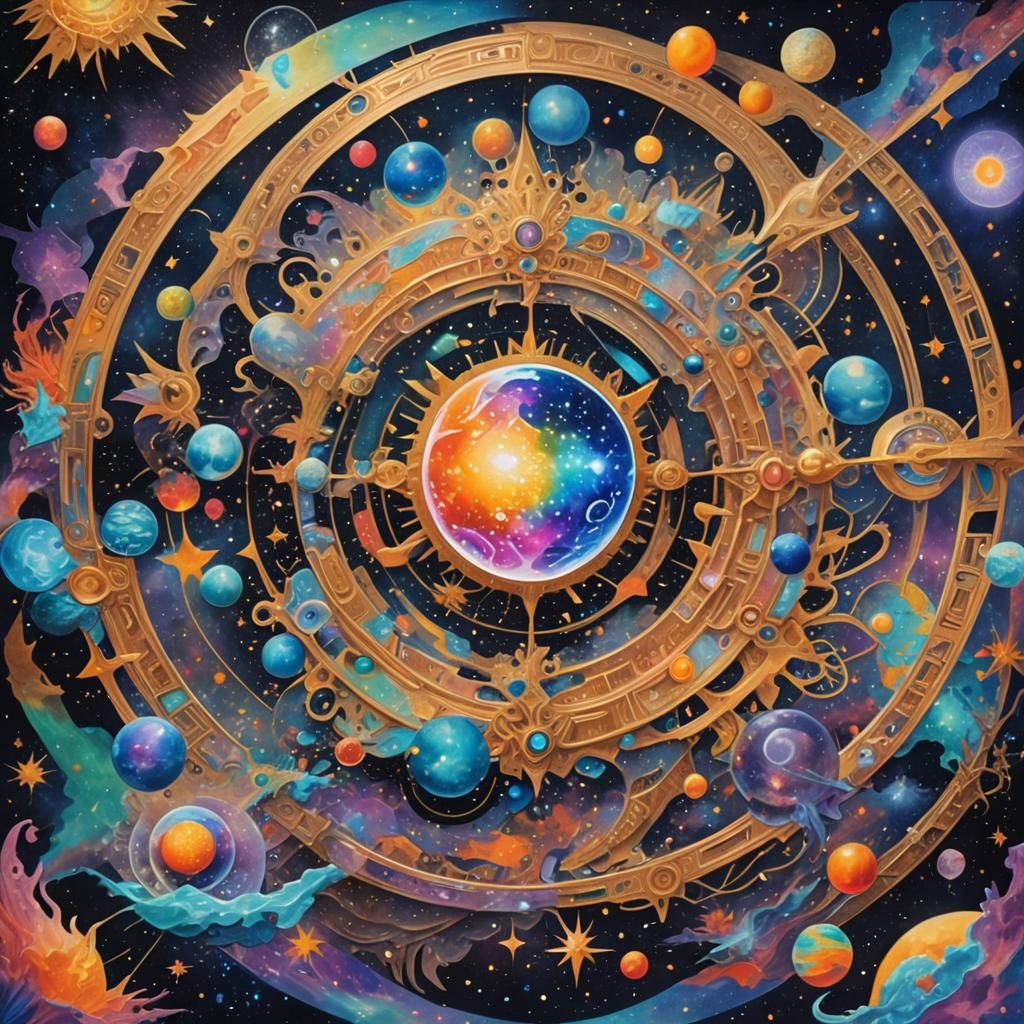 Holographic Astral Cosmic Illustration by Pablo Amaringo