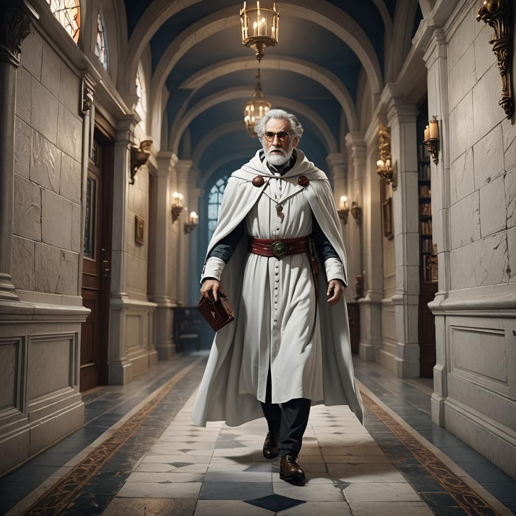 Worried Professor at Academy of Magic