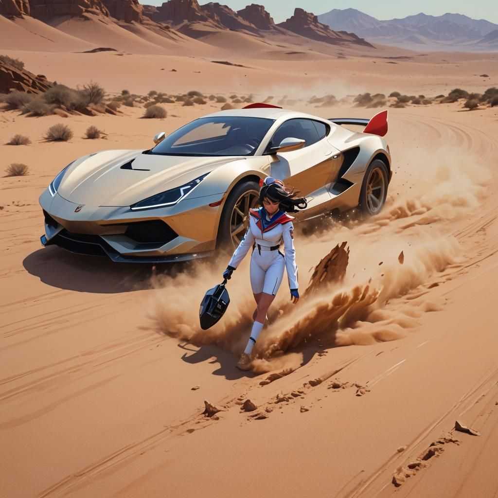 Sailor Girl Crashes Sports Car: Concept Art