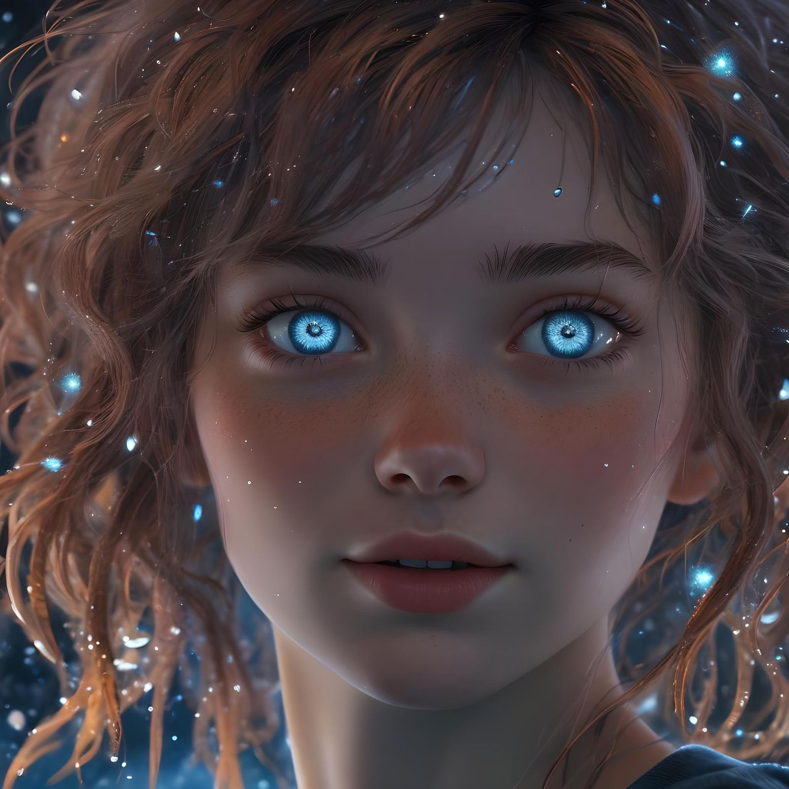 Night Sky Spirit with Crystalline Eyes