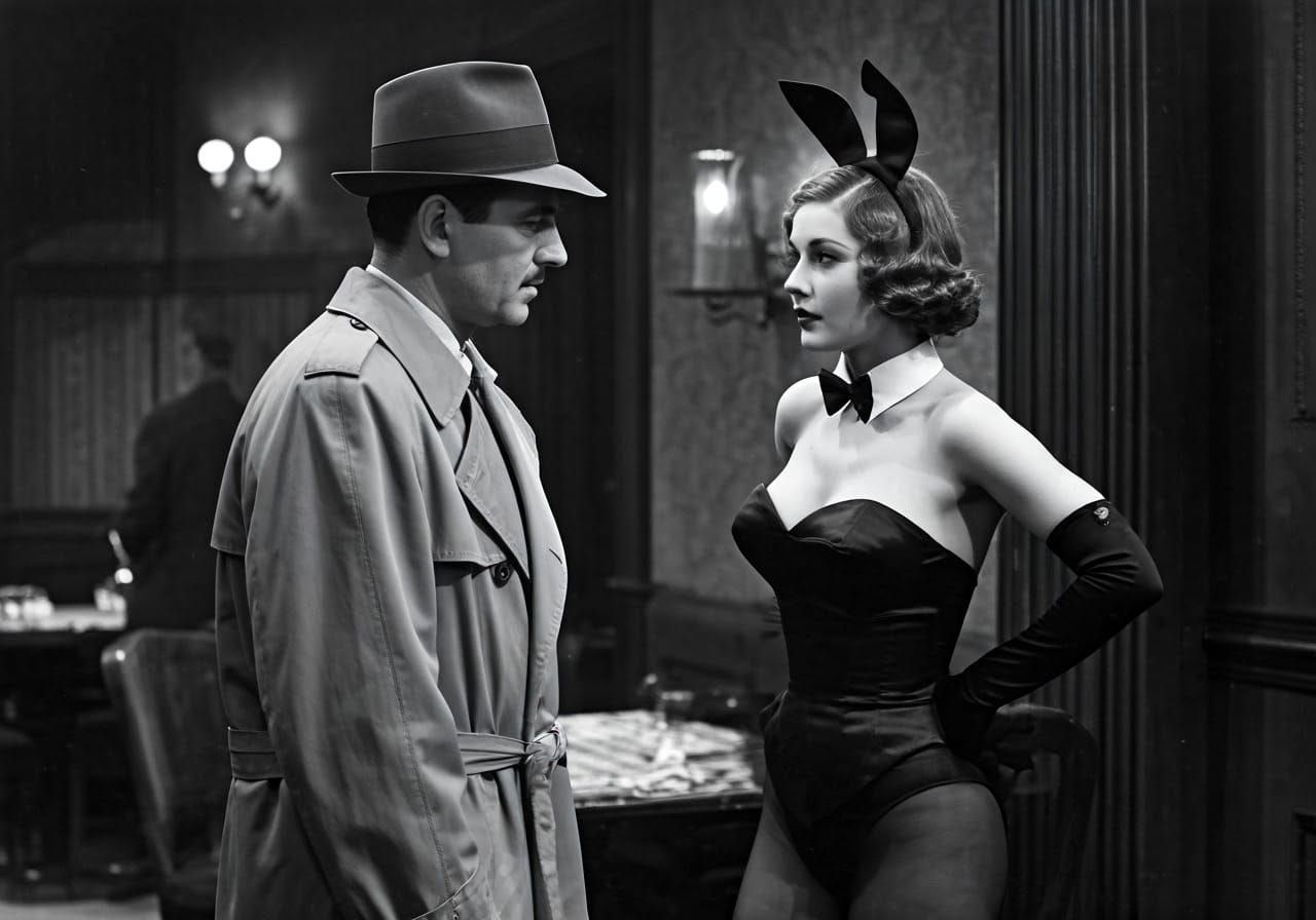 Glamorous Detective Meets Alluring Waitress in a Smoky Speak...