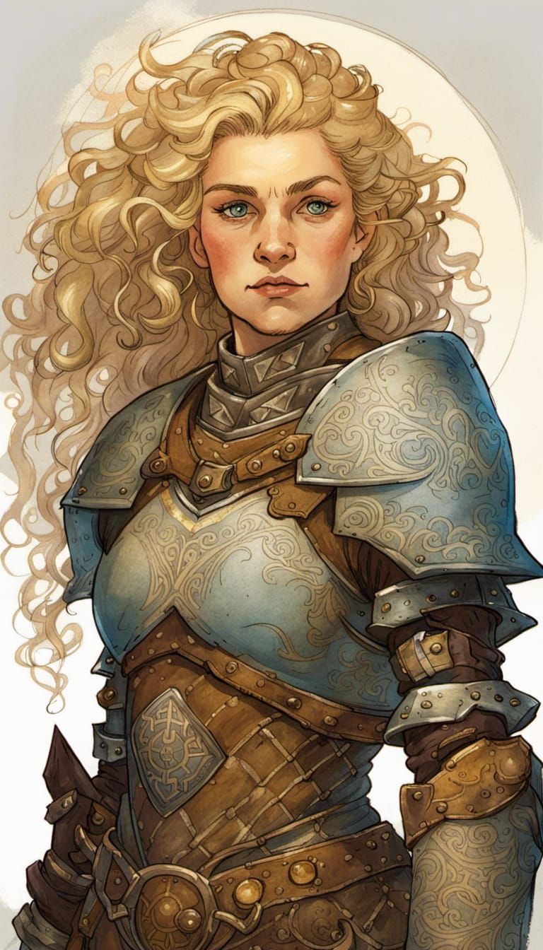 Dwarf Paladin Portrait in Fantasy Art Style