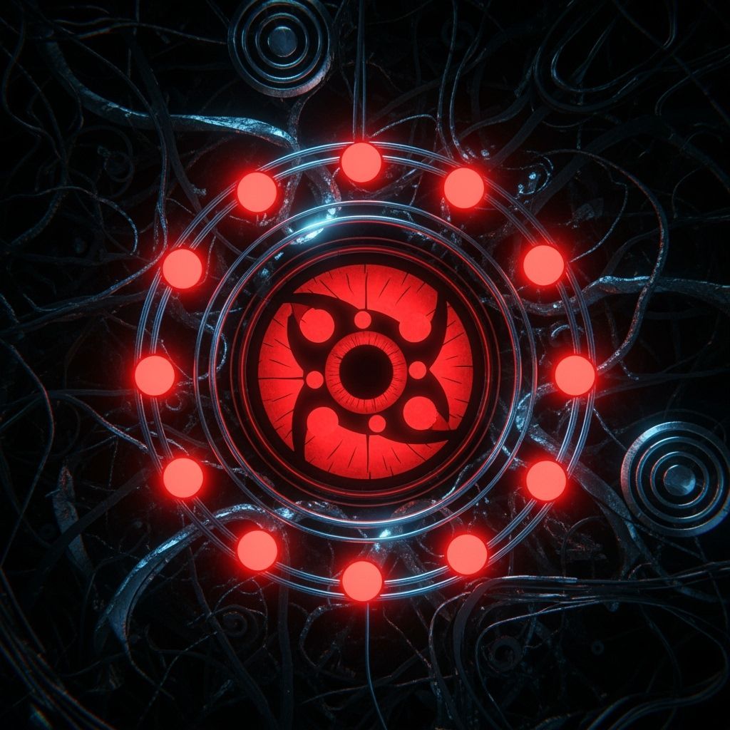 Glowing Sharingan Symbol with Intricate Details