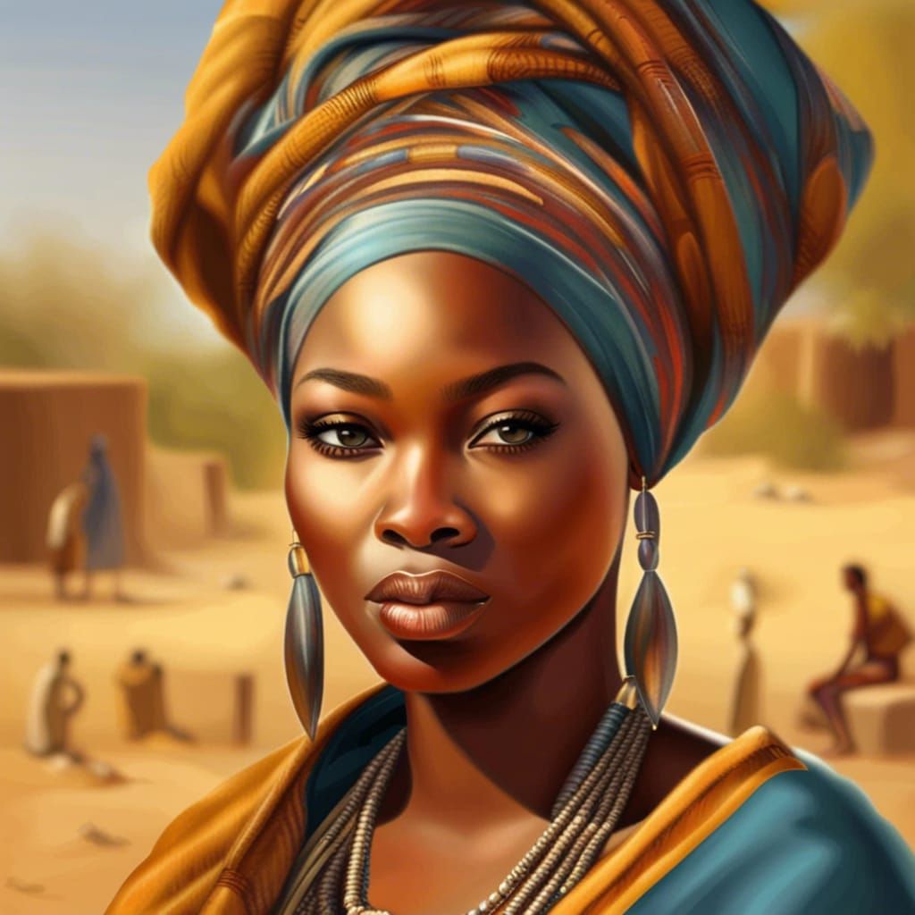 Realistic Portrait of a Beautiful Niger Woman