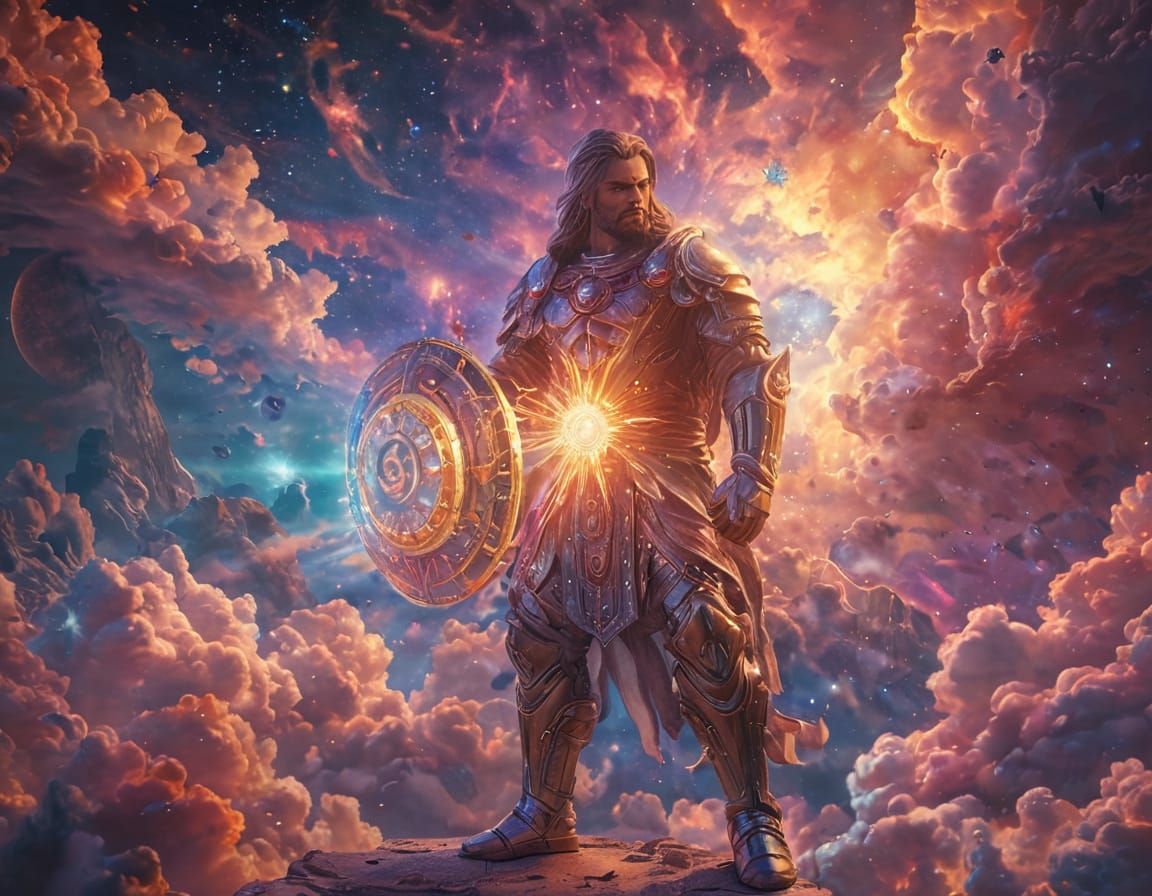 Divine Astral Cosmic Illustration in Vibrant Colors