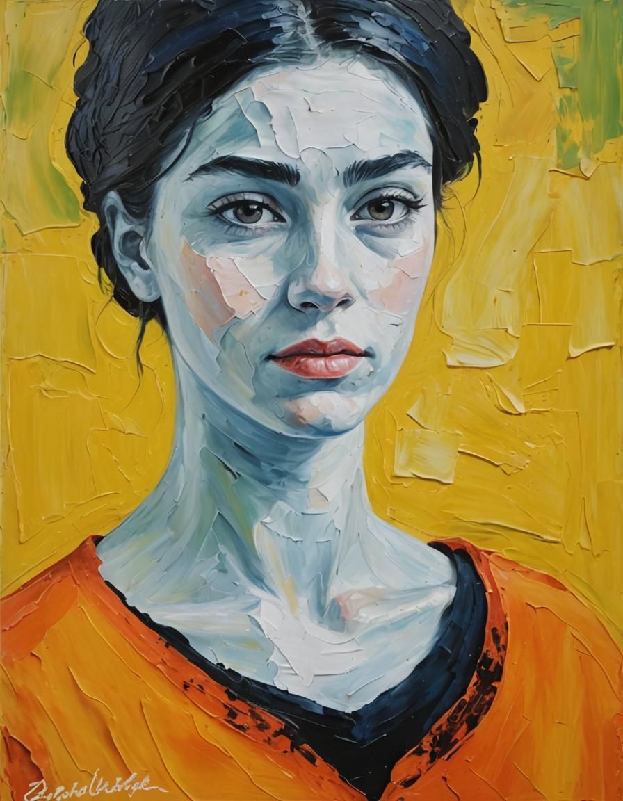 Impasto Painting: Portrait of a Young Woman