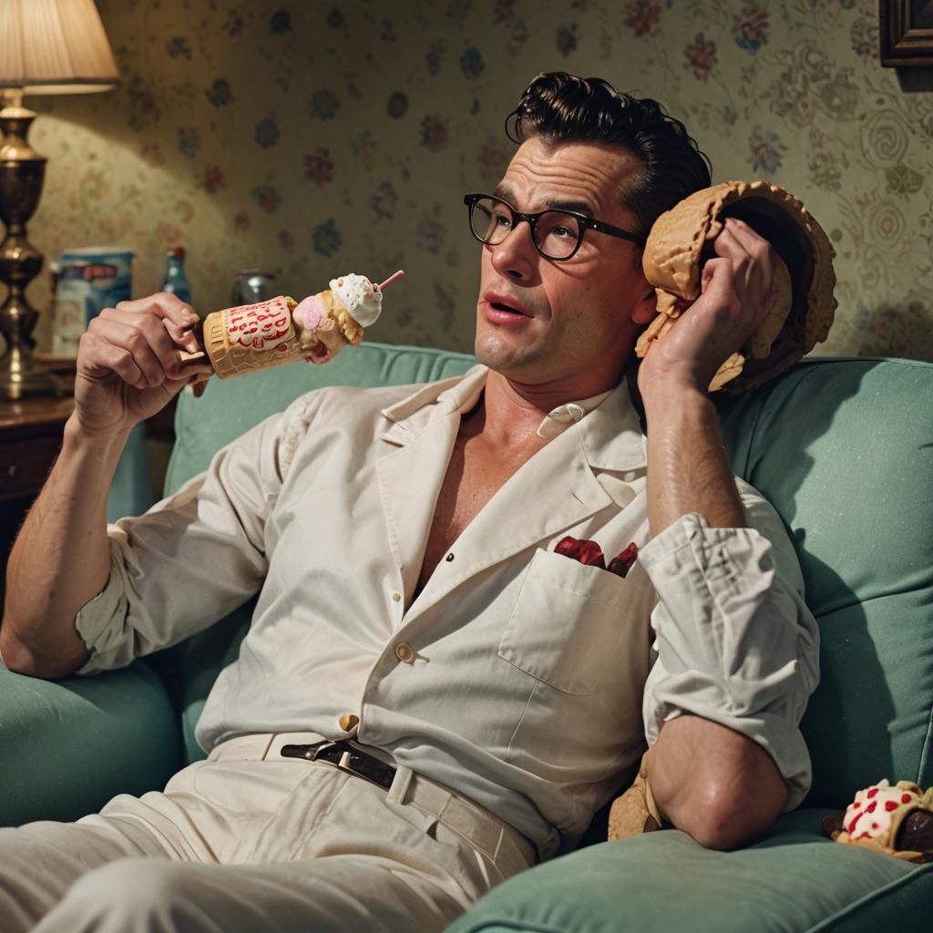 Android Butler Relaxes on Summer Night