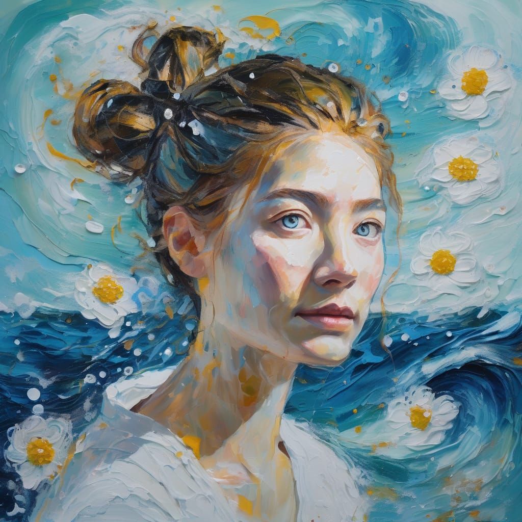 Dreamy Portrait in Abstract Expressionist Style