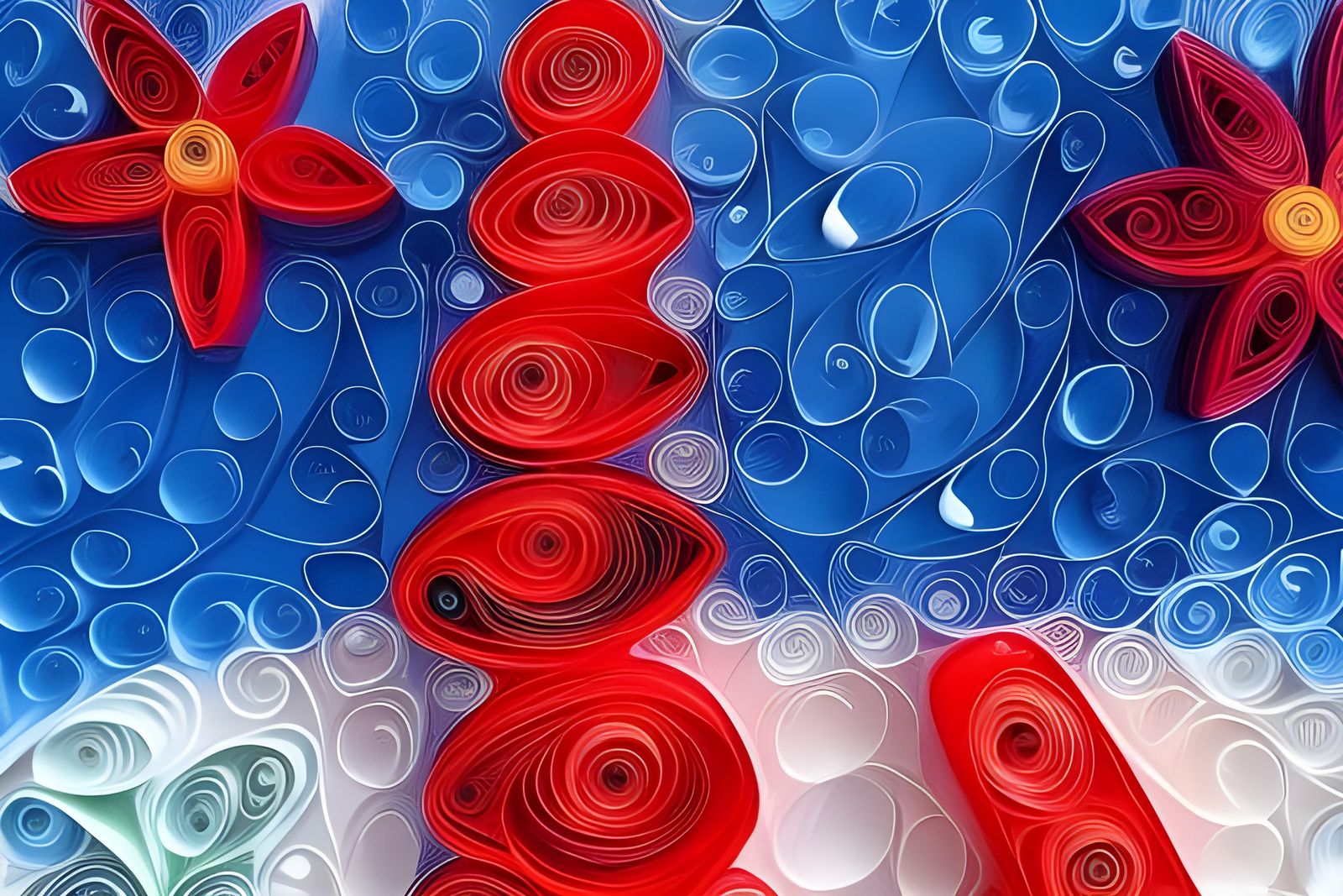 North Pole Christmas in Oil and Quilling Style