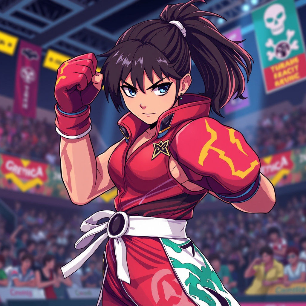 Grenadian Fighter in Anime Tournament, Cel-Shaded Style