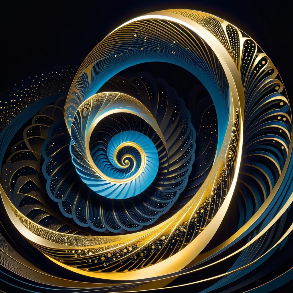 UV Inkpunk: Golden Fibonacci Spiral Sculpture