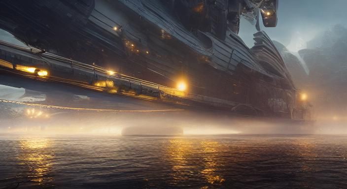 Alien Pilot in Spaceship: Hyperrealistic Sci-Fi Art