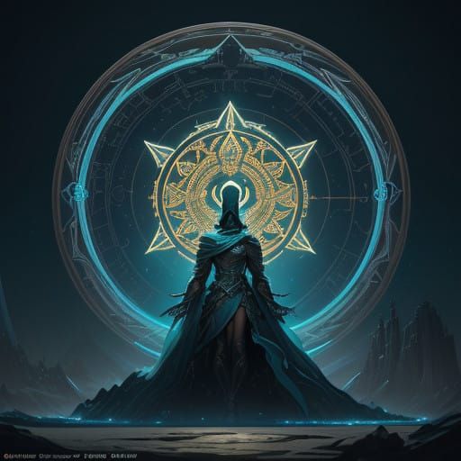 Ancient Stargate Glows with Ethereal Light on a Hilltop