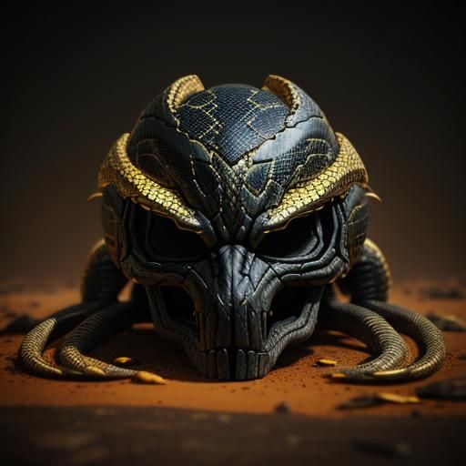 Cobra Armored Snake Skull in 3D Game Style