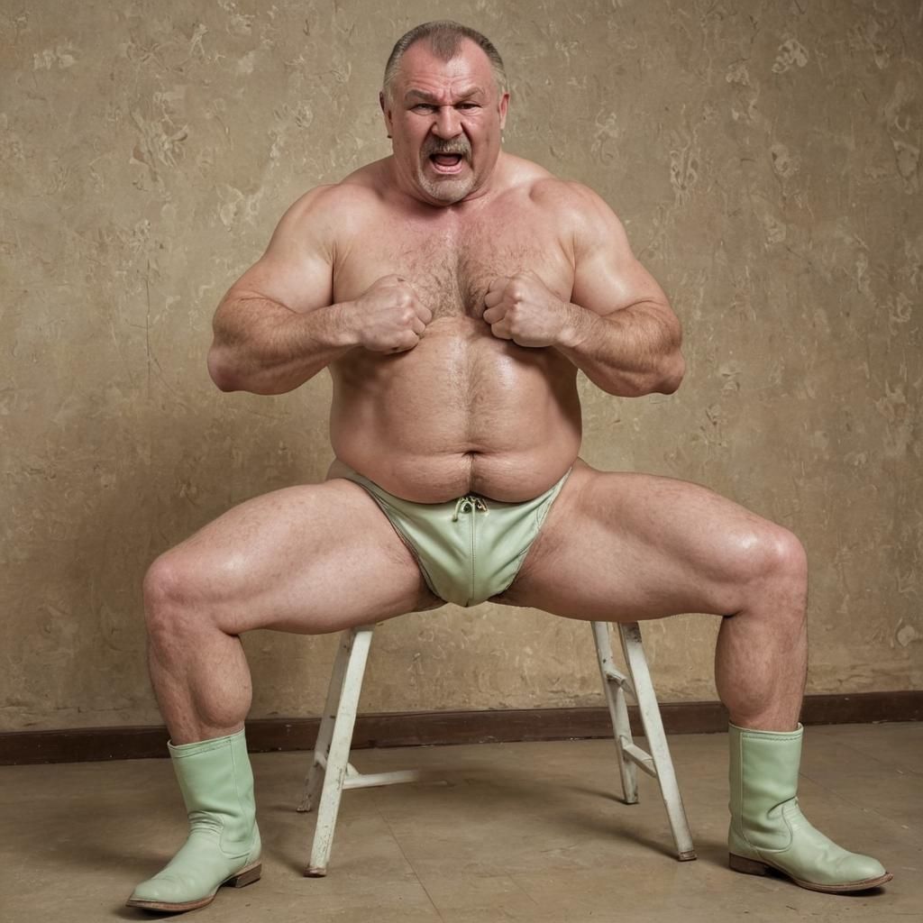 Hyperrealistic Portrait of a Beefy Russian Wrestler