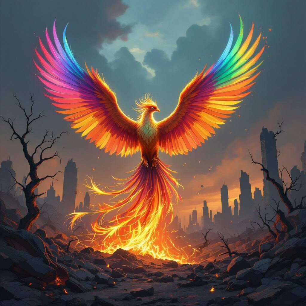 Phoenix Rises From Ashes in Epic Digital Art