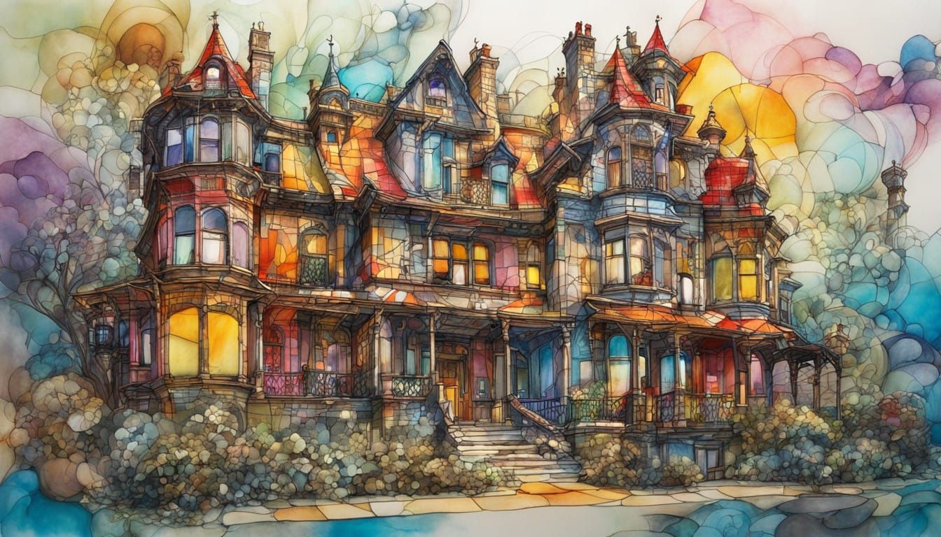 Vibrant Whimsical Townhouses with Turrets and Balconies in M...