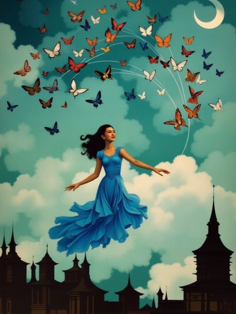 Ethereal Surrealism in Vintage Japanese Style