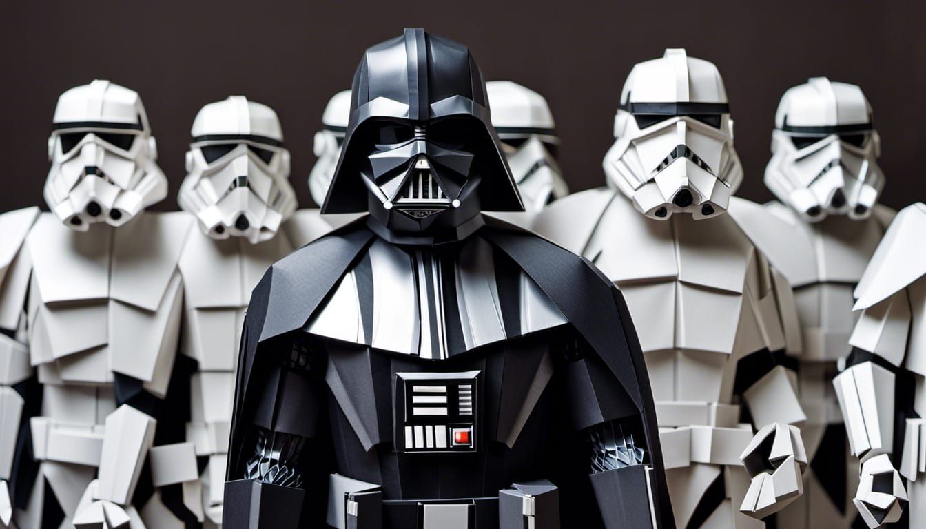 Origami Darth Vader and Stormtroopers Papercraft