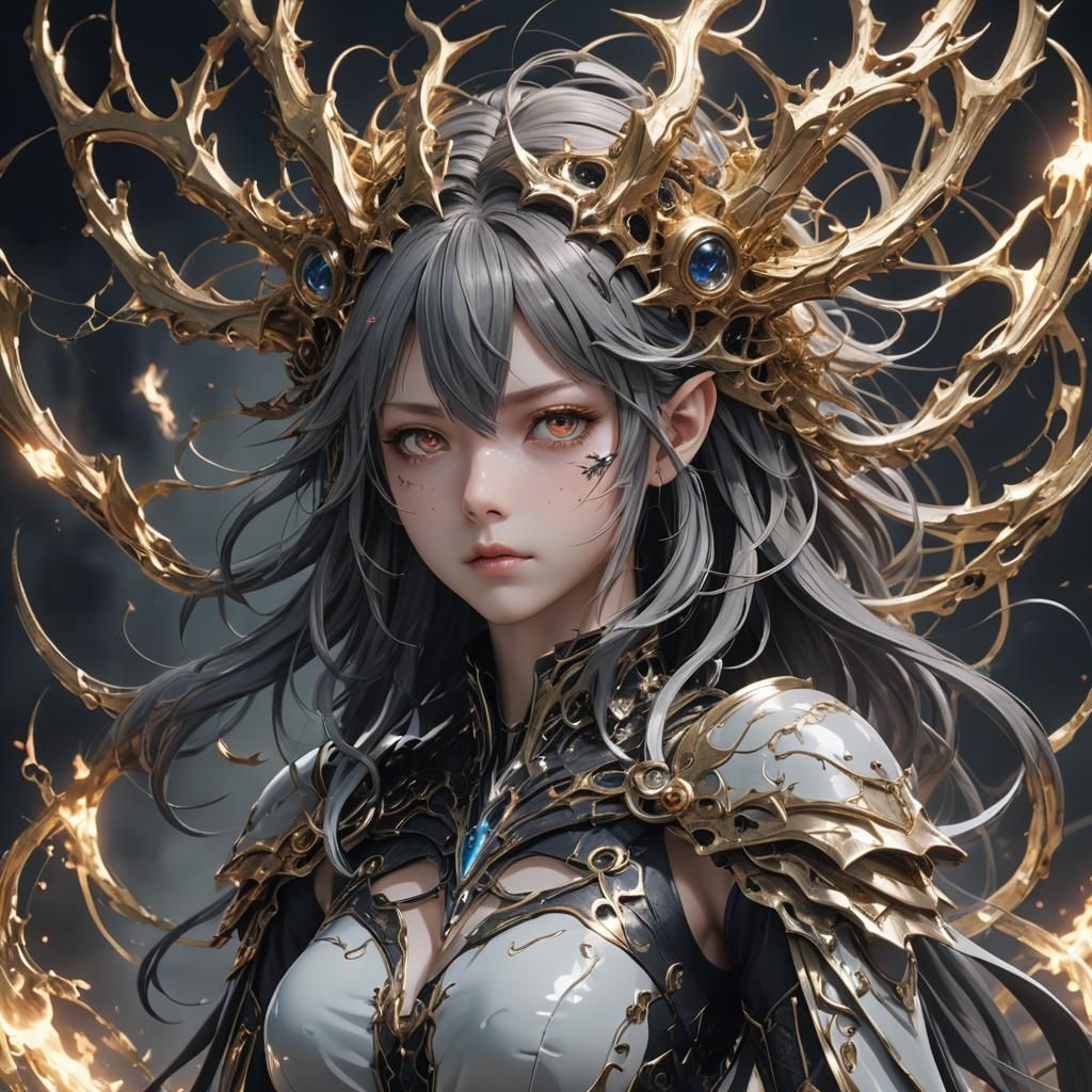 Surreal Supernatural Being in Anime Style