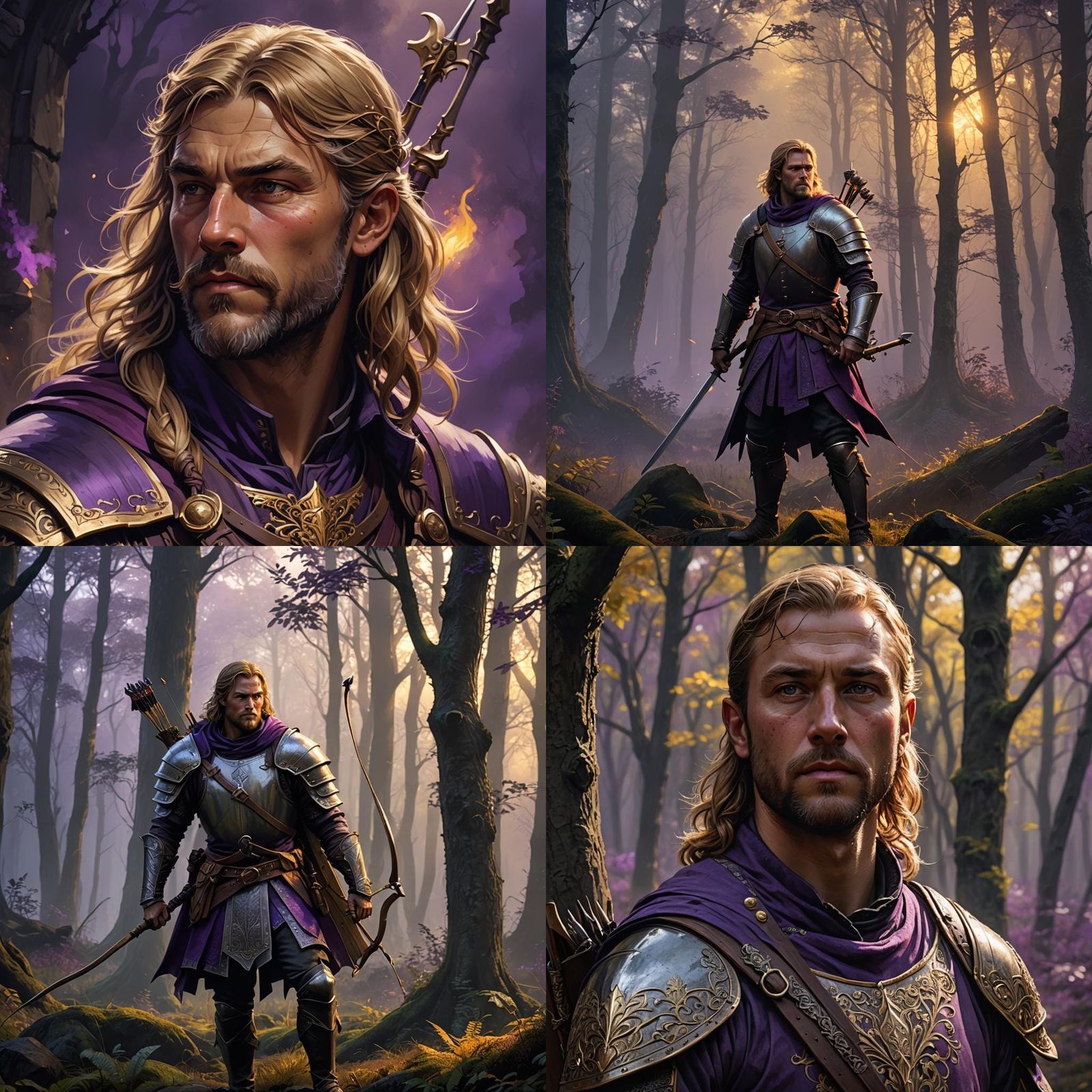 Cartoon Anglo Longbowman in Dark Fantasy Style