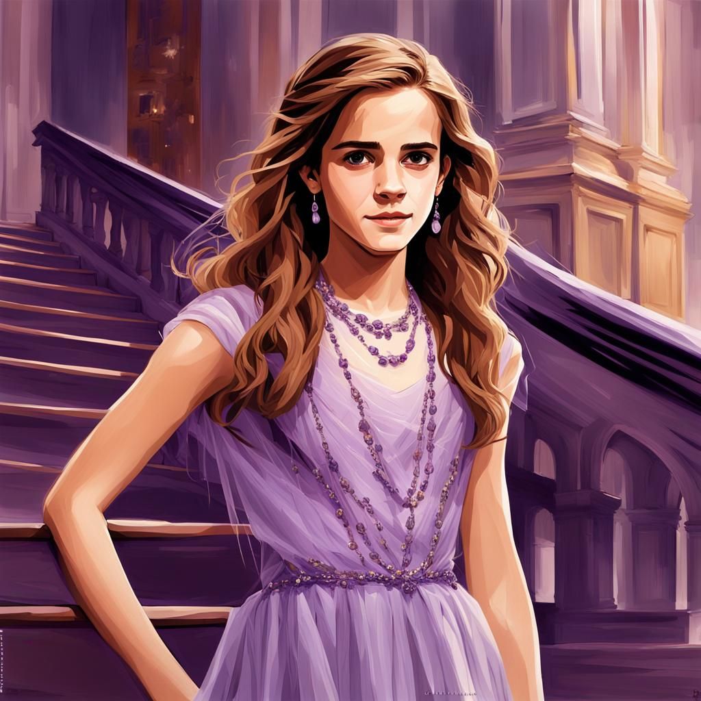 Hermione Granger as Elegant Anime 3D Art
