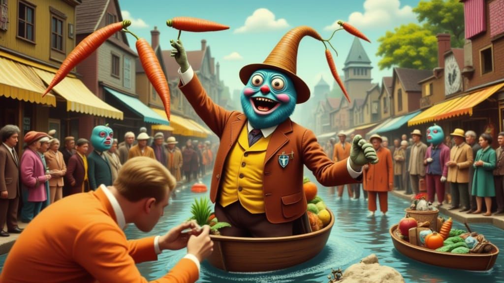 Fools Fish for People with Carrots in Village