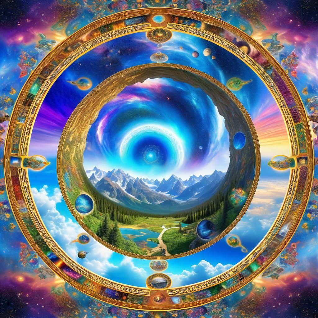 Cosmic Mandala Portal: Reincarnation Cycle in Astral Illustr...