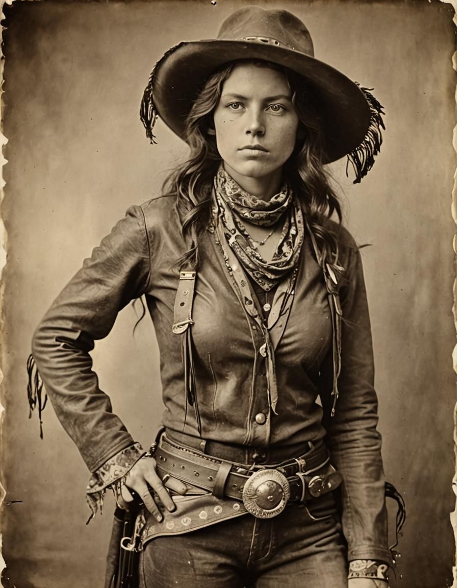 Wild West Bandit: Sepia-Toned Frontier Photography