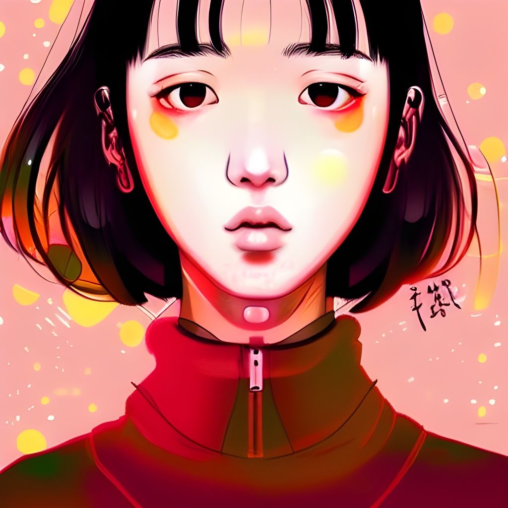 Badass Manga Girl with Bokeh Lights, Otomo Style