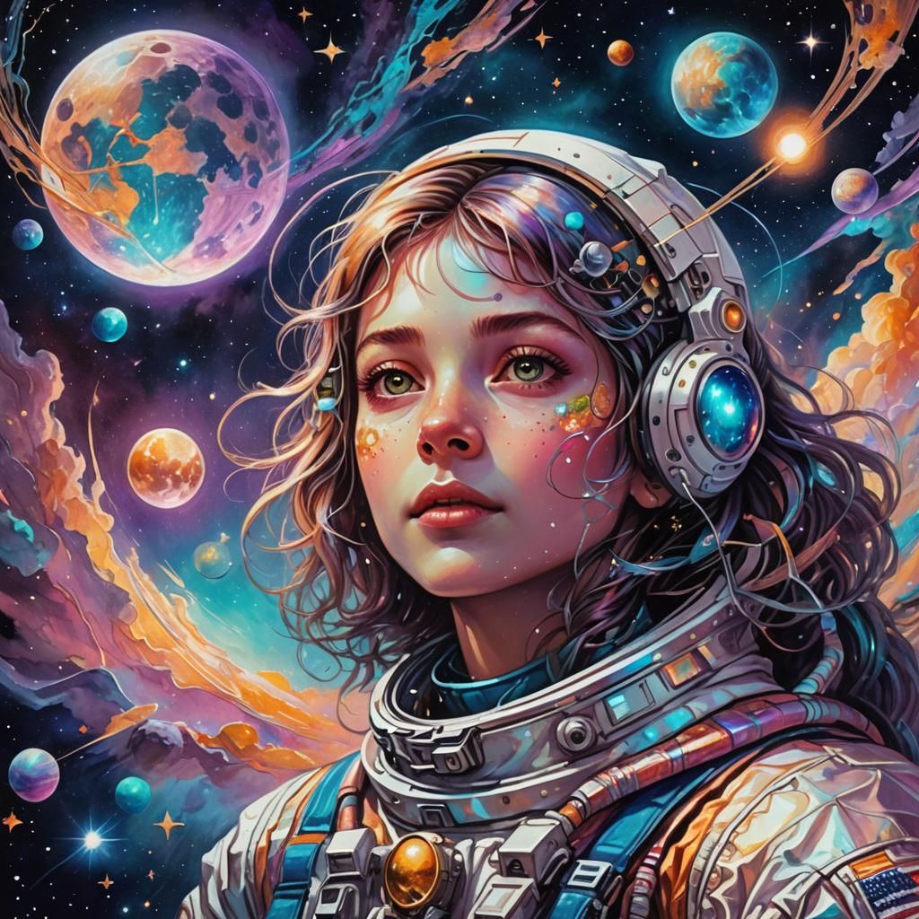 Astronaut Fairy in Cosmic Dreamscape