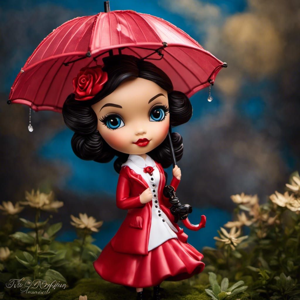 Mary Poppins Flying, Wide-Eyed Art Style