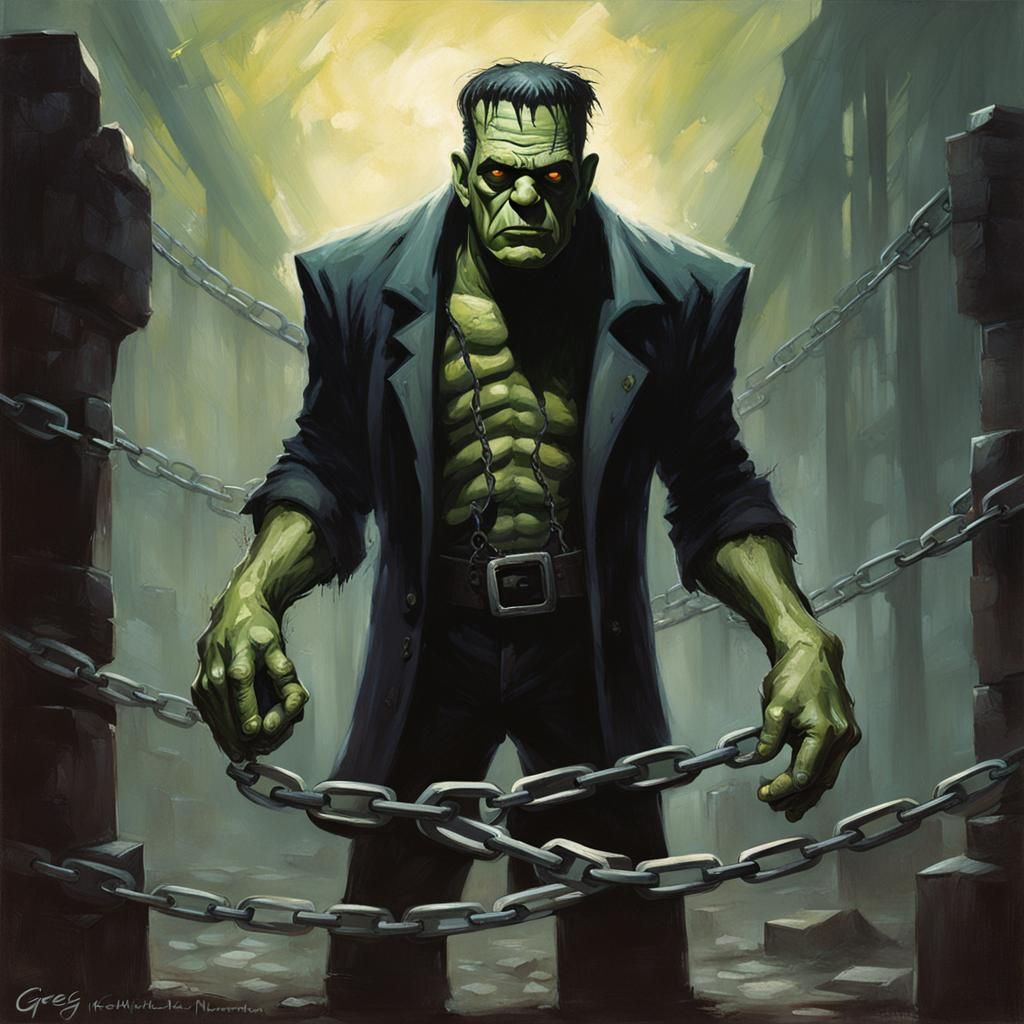 Sinister Frankenstein's Monster in Chains