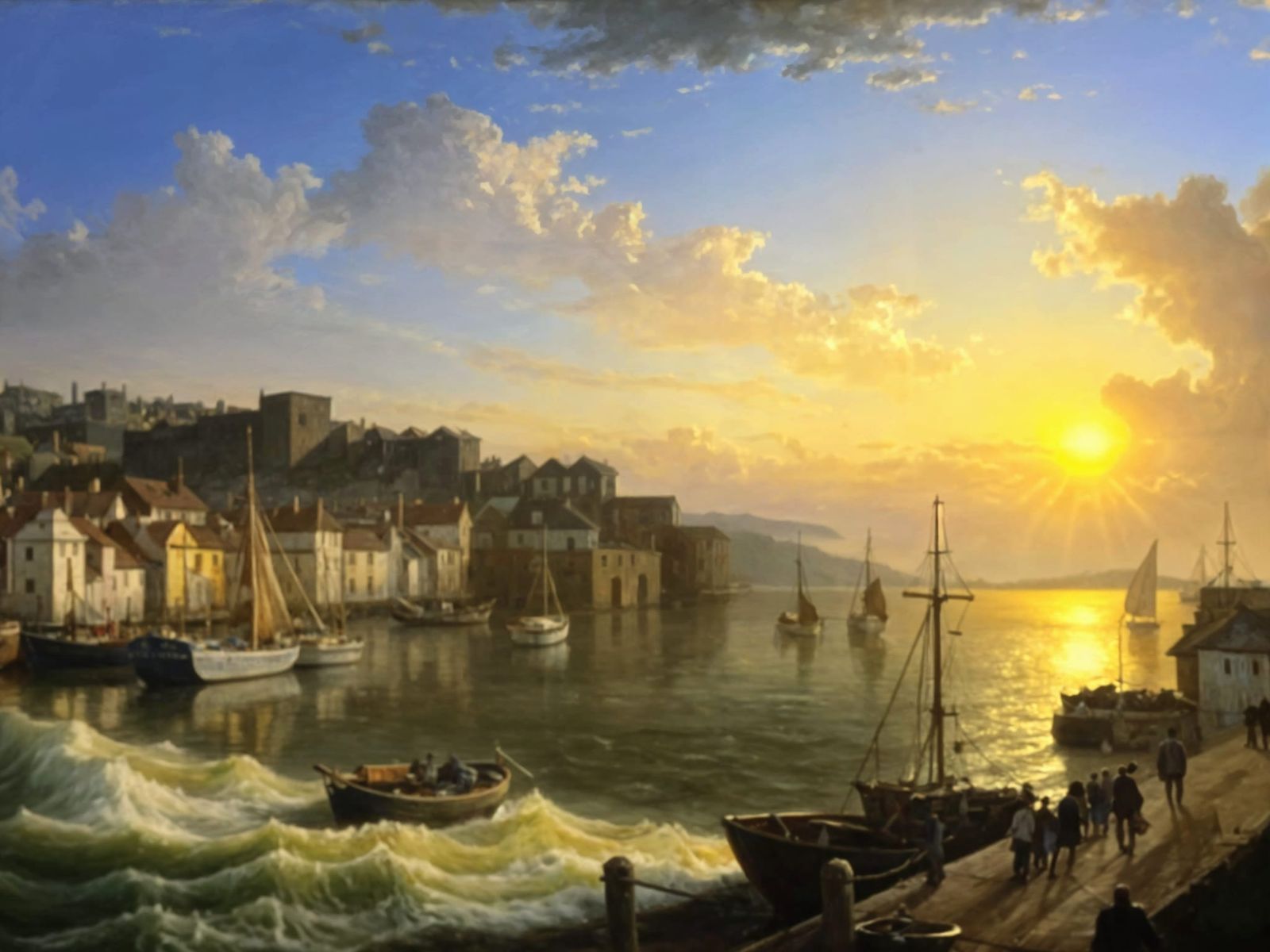 Romantic Coastal Scene in Morning Light