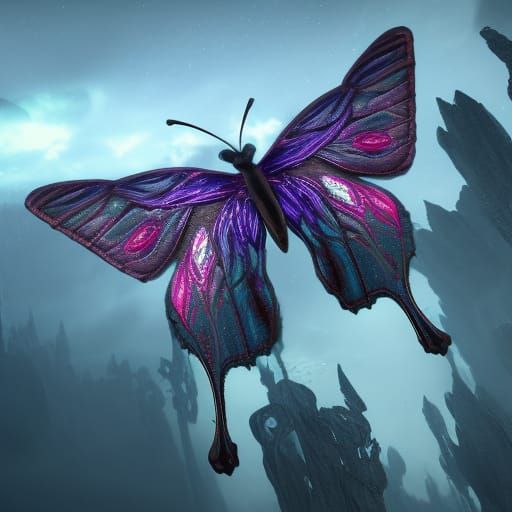 Chaos Theory Butterfly in Detailed Matte Painting