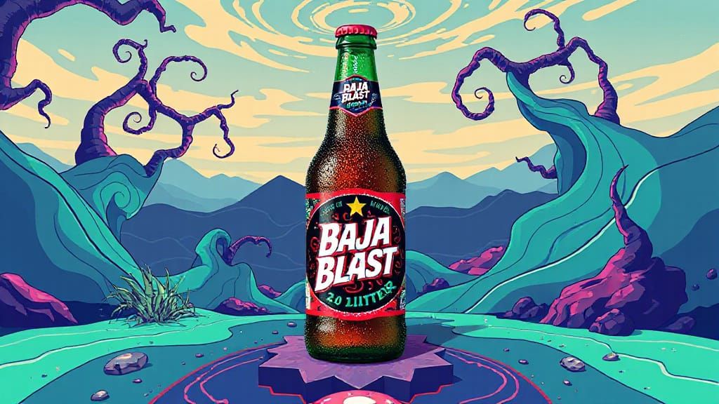 Baja Blast Surrealist Art Nouveau Pixel Art