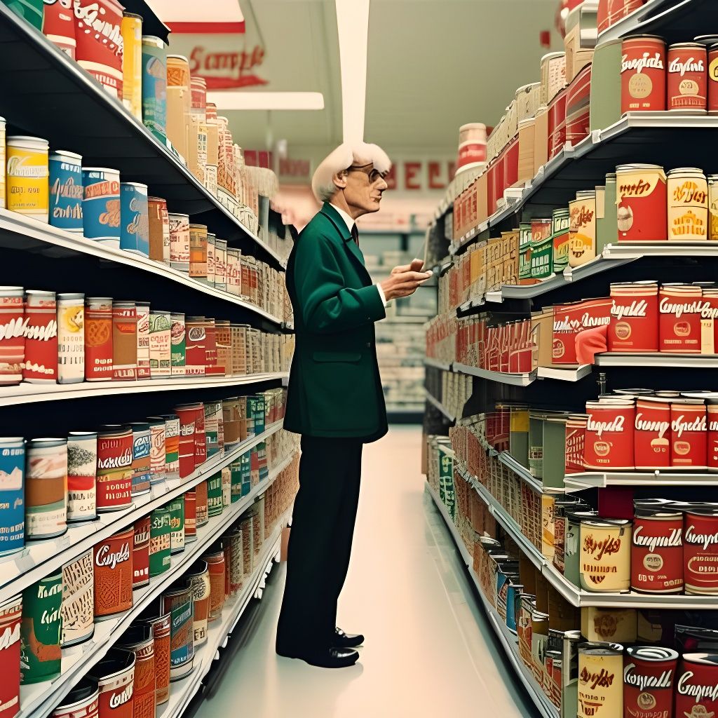 Grocery Store Manager Andy Warhol Checking the Soup Aisle (V...