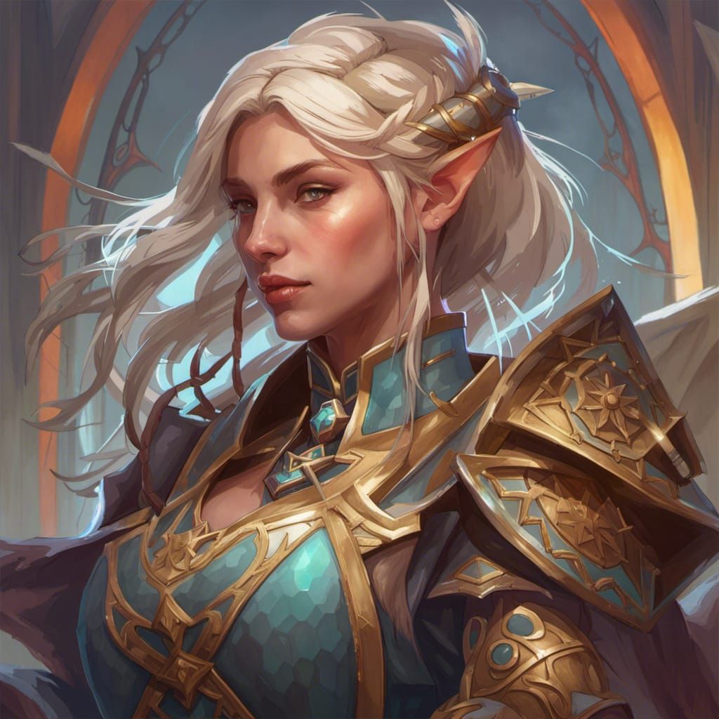 Half Elf Bard Paladin Diplomat Portrait