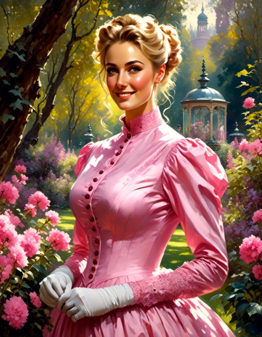 Victorian Woman in Mystic Garden Portrait