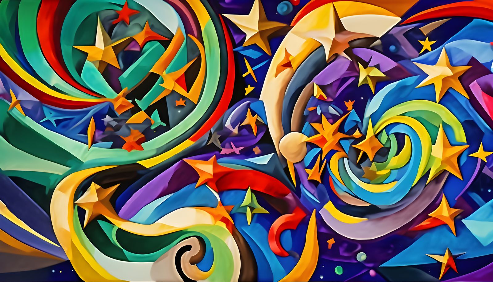 Vivid Impasto Oil Paint Swirls: Cosmic Hurricanes of Color
